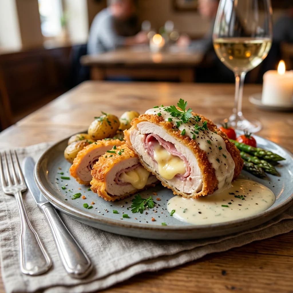 Chicken Cordon Bleu, a Kusinely chicken dish
